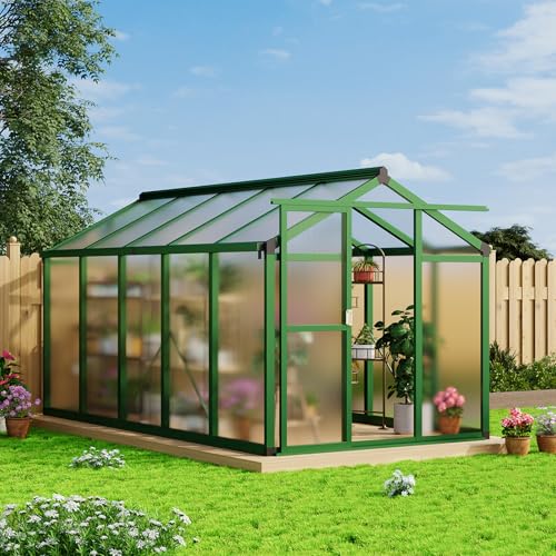 Garvee 6x10 FT Greenhouse - Large Aluminum Greenhouses for Outdoors