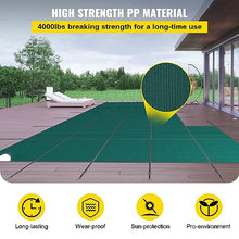 WACTO Rectangular Winter Pool Cover with Right Step, Triple Stitched Mesh, Fits 20x40 ft - Green