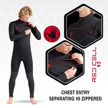 Body Glove Men's Red Cell 4/3mm Chest-Zip Full Wetsuit Black