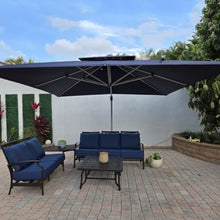 OROTLECT 132" Square Cantilever Umbrella With Base,Navy