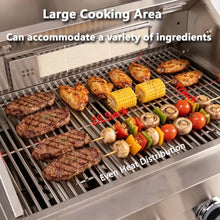 RGWYGCG Outdoor Kitchen Grill, Stainless Steel 4-Burner Propane Gas Grill with Rotisserie Kit, Heavy Duty Outdoor Kitchen Grilling Station with Storage Drawers, for Patio, Poolside