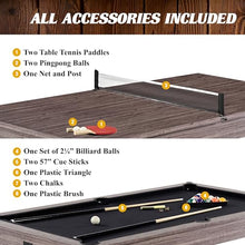 Barrington Billiards Monteray 7’ Drop Pocket Pool Table 3-in-1 Dining Top & Table Tennis Brown/Black