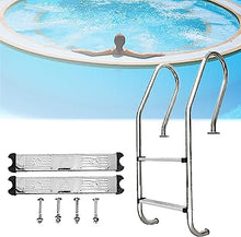 2 Steps Inground Stainless Steel Swimming Ladder Pool Ladder, 304 Stainless Steel 2-Step In Ground Pool Ladder with Non-Slip Footstep