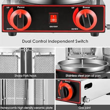 KUYBTU Commercial Vertical Barbecue Grill, 360° Automatic Rotation Gas Rotisserie BBQ Skewer, Stainless Steel Kebab Baking Oven with Temperature 50-300℃, for Restaurant Kitchen -Black
