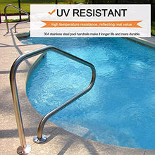 Pool Handrail, 31.5" X 31.5" Swimming Pool Hand Rail, 304 Stainless Steel Stair Railing for Outdoor Indoor Pool Spa Water Park，Rated 375lbs Load Capacity