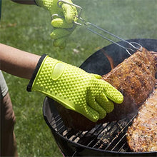 Silicone Glove with Lanyard Kitchen Grilling Gloves Oven Mitt Heat Resistant Non-Slip Cooking BBQ Grill Glove Baking Glove (Color : A, Size : 28 * 2.5cm)