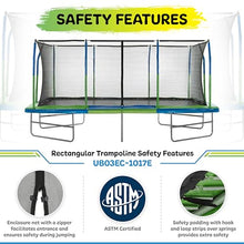 Upper Bounce Rectangle Trampoline with Enclosure Net Blue