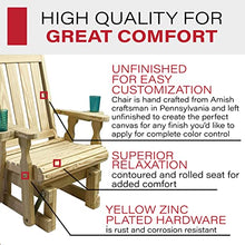 Amish Casual Heavy Duty 600 Lb Mission High Back Treated Glider Chair with Cupholders (Unfinished)