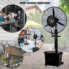 JDXQBLD Industrial Misting Fan with 11 Gallon Tank, Adjustable Height, 3 Cooling Speeds, Art Deco Pedestal Fan for Patios & Yards，550mm/22