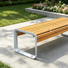 Vttui Backless Patio Bench, 2 Person Outdoor Park Bench,PS