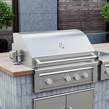 EdgeStar GRL360IBBNG 89000 BTU 36 Inch Wide Natural Gas Built-In Grill with Rotisserie and LED Lighting
