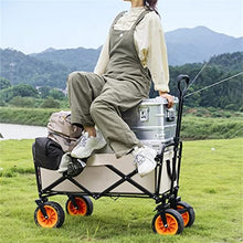 WAFEOGK Outdoor Utility Wagon 8" Wheel Portable Camping Cart Garden Shop Sport Beach Hand Trolley Bearing 120 kg(E)