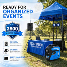 2800W Peak Portable Inverter Generator, Fuel Efficient Gas Powered Generator with CO Sensor, Parallel Ready for Camping, Tailgating, Outdoor Use and Emergency Backup by RINADURS