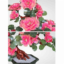 YXIANG56Q Fake Plants Chinese Style Artificial Bonsai Tree Peony Jade Pot Planting Potted Plant for Office Bonsai Tree