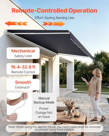 VEVOR Electric Retractable Awning, 14.1' x 9.8' Motorized Patio Awning