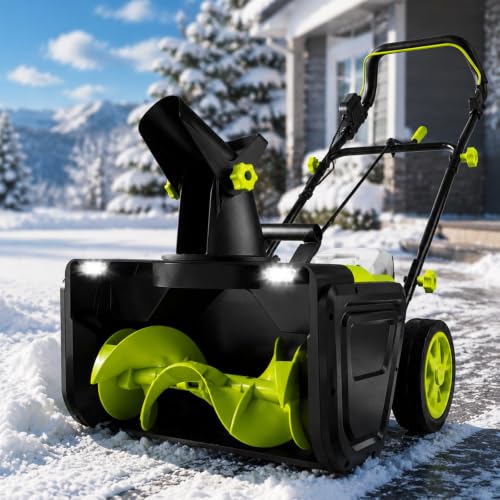 40V Cordless Snow Shovel, 20 Inch 4.0Ah Electric Snow Shovel 4Batteries
