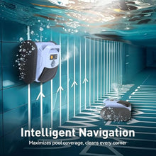 Cordless Pool Cleaner Robot, Pool Vacuum for Inground Pool & Above Ground Pool, Smart Navigation Self-Parking, LED Indicator, Wall&Waterline Cleaning Pool Robot up to 2150 Sq.ft