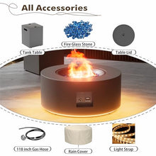 Sunpeak 30" Round Outdoor Propane Fire Pit Table with LED for Outside Patio