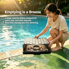 Automatic Solar Pool Skimmer for Clear Water, 24/7 Robotic Surface Cleaner for Leaves and Debris, Smart Path Navigation, 28 Hours Running Time, APP Control, No Cords