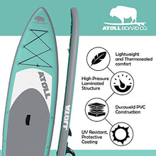 Atoll Inflatable Paddle Board with Premium SUP Stand Up Paddle Board Accessories & Back Pack, Non-Slip Comfort Deck Aqua Marine