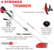 GX50 4‑Stroke Gas String Trimmer, Brush Cutter Weed Eater Lawn Mower Combo Kit with Chainsaw, Hedge Trimmer Cutting Heads for Heavy‑Duty Yard Work cultivators
