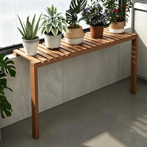 Vibeo Tall Window Ledge Plant Shelf with 2 Wooden Legs, Heavy Duty Countertop Extension Board for Window Sills, 24 28 35 39 in Drill-Free Window Sill Extender(100x30x100 cm (39x12x39 in))