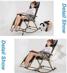 Lightweight Rocking Recliners Relaxing Armchair Adjustable Footrest and Backrest Ferroalloy Tube Rack No Need to Install for Beach Garden Etc (Color : B)