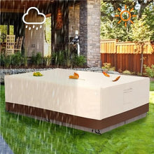OHZI3Q 420D Heavy Duty Outdoor Garden Furniture Cover for Sofa Waterproof Wind-Proof Couch Cover for Sofa(Silver,287x155x82cm)