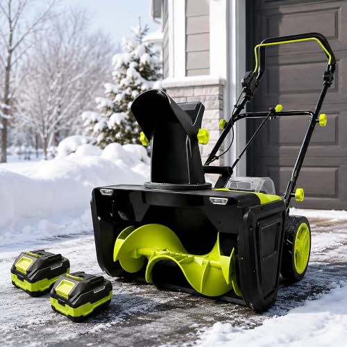QIUNAOZI Cordless Snow Blower, Nylon Spiral Blade, for Driveway & Patio