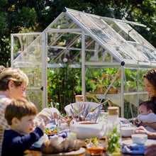 Palram - Canopia Harmony 6 x 8 ft. DIY Greenhouse Kit, Silver Frame Clear Panel Polycarbonate Greenhouse with Roof Vent, Walk-in Green House for Outside Garden Backyard