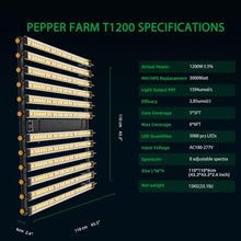 Plant Grow Light,PEPPER FARM 1200W Adjustable Spectrum LED Growing Lights Full Spectrum Dimmable Grow Lamp with Timer Daisy Chain Function for Indoor Plants Greenhouse Veg and Flowers