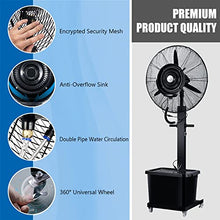 GFJYKDL Oscillating Misting Fan Outdoor Mist 3 Speeds Pedestal Fan, 12 Gallon Tank, 90° Oscillation, Cool Your Shop, Garage, Barn or Workspace