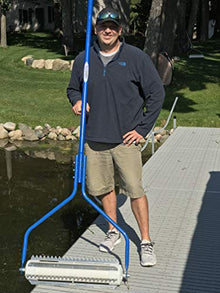 Beachroller - Weeds Muck Silt Gone! Lake Weed Removal Tool. Long Reach 20ft Handle System with Stainless Steel Blades.