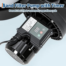 16" Sand Filter Pump for Above Ground Pool with Timer, 1HP 3962GPH Swimming Pool Pump & Sand Filter System with 7-Way Valve & Strainer Basket, Pool Pumps Above Ground, Grey
