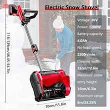 Cordless Snow Blower, Adjustable Direction Snowplow with 2 X Li-ion Battery, 20V Battery, Electric Snow Shovel for Driveway for Patio, Playground, Farm