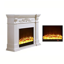 EQUALIZE Fireplace Simulation Flame Electric Fireplace Insert Firebox Decorative Fireplace Chimneypiece Wood Mantel LED Optical Flame 3D Fireplaces (Color : White, Size : Without Heater)