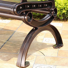 TBLOTYD Garden Bench Outdoor Park Chairs, Fully Cast Aluminum Outdoor Benches, Metal Leisure Benches with Backrest for Garden, Courtyard, Backyard Patio Seating for Park ，200CM