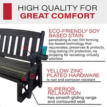 Amish Heavy Duty 800 Lb Mission Pressure Treated Porch Glider with Cupholders (4 Foot, Semi-Solid Black Stain)