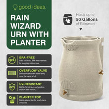 Good Ideas Rain Wizard Urn Shaped Water Collection Barrel 50 Gallon, 3 Pack