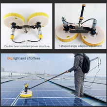 Qiang Telescopic Rod PV Panel Wash Cleaning Machine,70cm Double Head Solar Panel Rotating Cleaner Equipment,Electric Water Fed Pole Kit,Lithium Battery + Mains,Two Power Supply Methods 7.5M/24.6FT