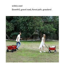 Foldable Garden cart 360 ° Wheels Capacity up to 120 kg Adjustable handrails Transport cart for Beach Garden Fishing Camping Outdoor (Upgraded Blue)