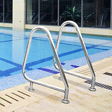 Swimming Pool Handrail 304 Stainless Steel Curved spa Railing no Embedded Suitabie for Garden Backyard Pools 2PCS / Silver / 90x81x56cm (Silver 90x81x56cm) (Silver 90x81x56cm)