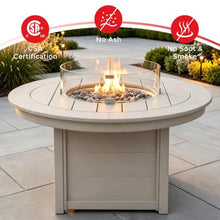 COSTAELM Sol 47" Modern Outdoor 55,000 BTU Patio Backyard Round Propane Fire Pit Table (Rocks Not Included), Sand