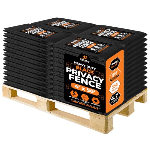 Xpose Safety Privacy Fence Screen 5’ x 50’ (12 Pack) – Heavy Duty Black Mesh with 90% Visibility Block, UV Protection – Includes Cable Ties – for Garden, Yard, Nursery, Kennel, Dog Run, Greenhouse
