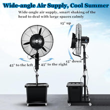 DMVWJR Industrial Metal Misting Fan, Outdoor Commercial Oscillating Pedestal Fan With Mist, 3 Cooling Speeds, For Patio, Outside Restaurant, Garage, Gym, Factory Workshop(22inch)