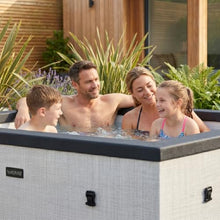 Wave Garda Eco-Foam Hot Tub | Square Energy-Efficient Outdoor Spa with 90 Bubble Jets, Built-in Heater, WiFi App Control and Insulated Cover | Pebble White | 6 Person | Standard