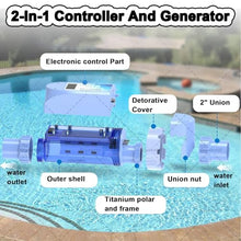 ZXAMZDM Salt Pool Chlorinator System, Smart Chlorine Generator for Above Ground Pool, Built in WiFi App Remote Control Saltwater Swimming System 85M3/20g/h (Size_Name 85M3/20g/h)
