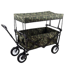 Handcart, Trolley Collapsible Folding Wagon Cart, Utility Garden Cart Collapsible Outdoor Trolley with Sun/Rain Shade,80 Kg /176 Pounds Capacity,Push Bar for Shopping, Beach, Lawn, Sports/a