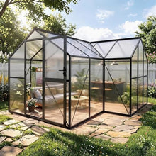 Garvee 12x12FT T-Shape Greenhouses, Greenhouse for Outdoors Polycarbonate
