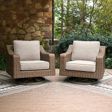 Signature Design by Ashley Outdoor Swivel Lounge Chair with Cushion, Beige